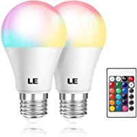 LE Bombilla LED RGBW E27- bombilla Regulable de 6W Equivalente 40W Incandescente con Control Remoto- Lámpara LED RGB…